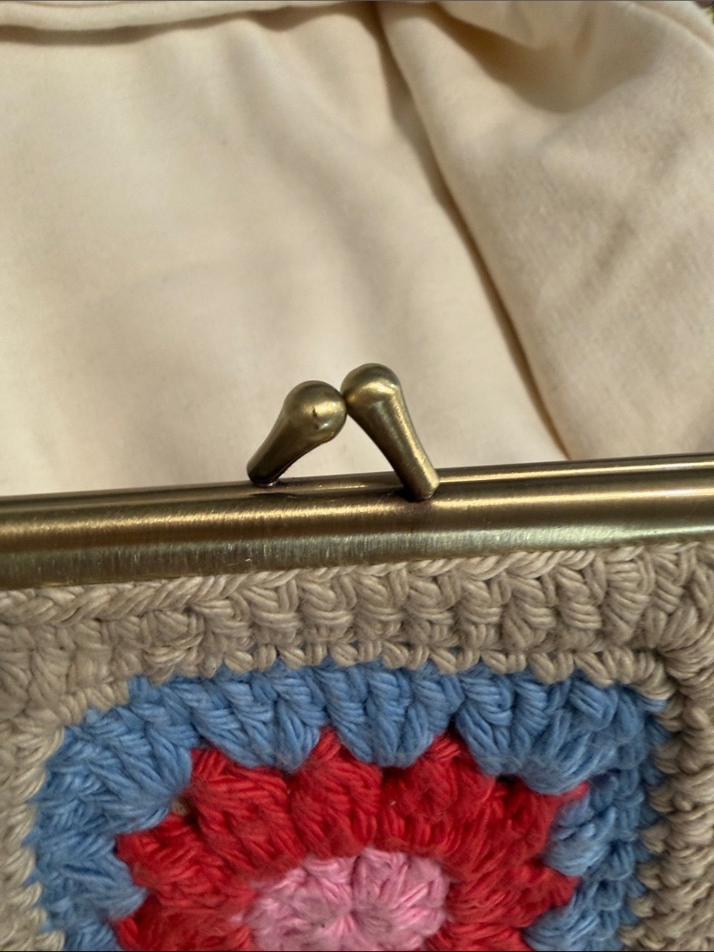 Patricia Nash Crochet Coin Purse with Floral Motif - Beige, Red, Pink, Blue - Picture 9 of 9
